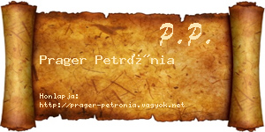 Prager Petrónia névjegykártya